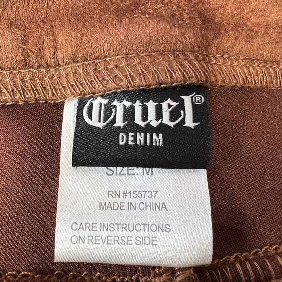 Cruel Denim Suede Pants Women’s Medium Faux Leather Western Rodeo Cowgirl Wear - Picture 4 of 10